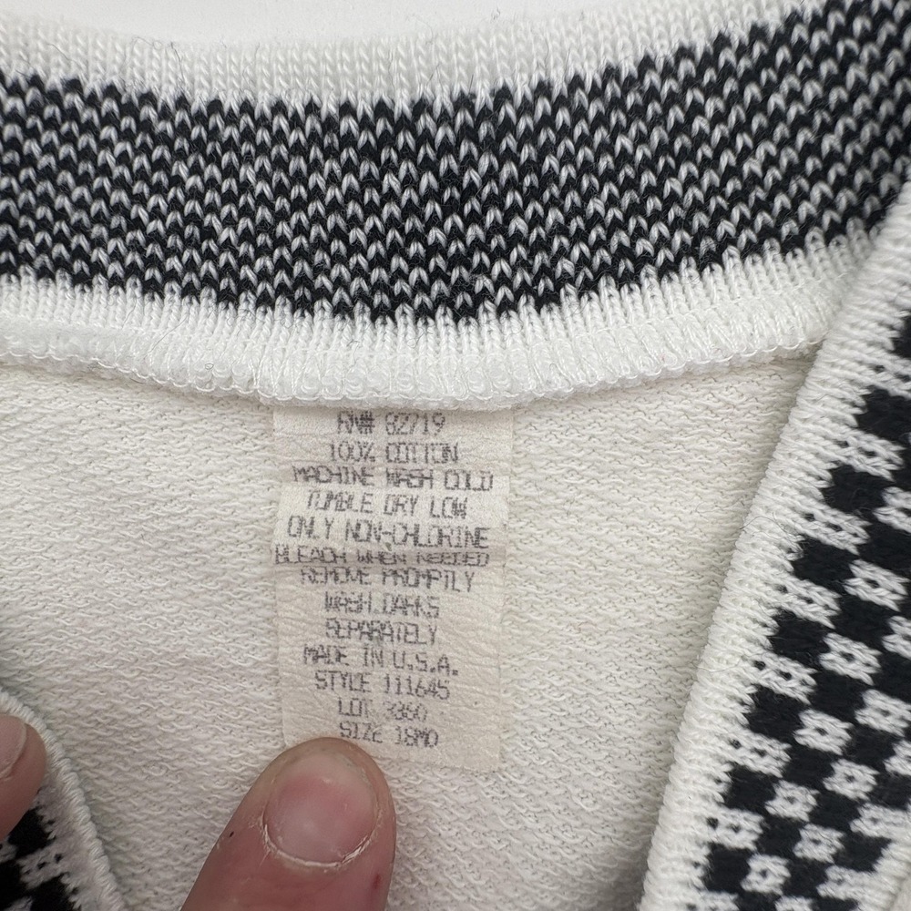 Vintage Happi‎ Happi Sweater Vest Boys 18-24M White Check Knit Elastic Waist - Picture 3 of 4